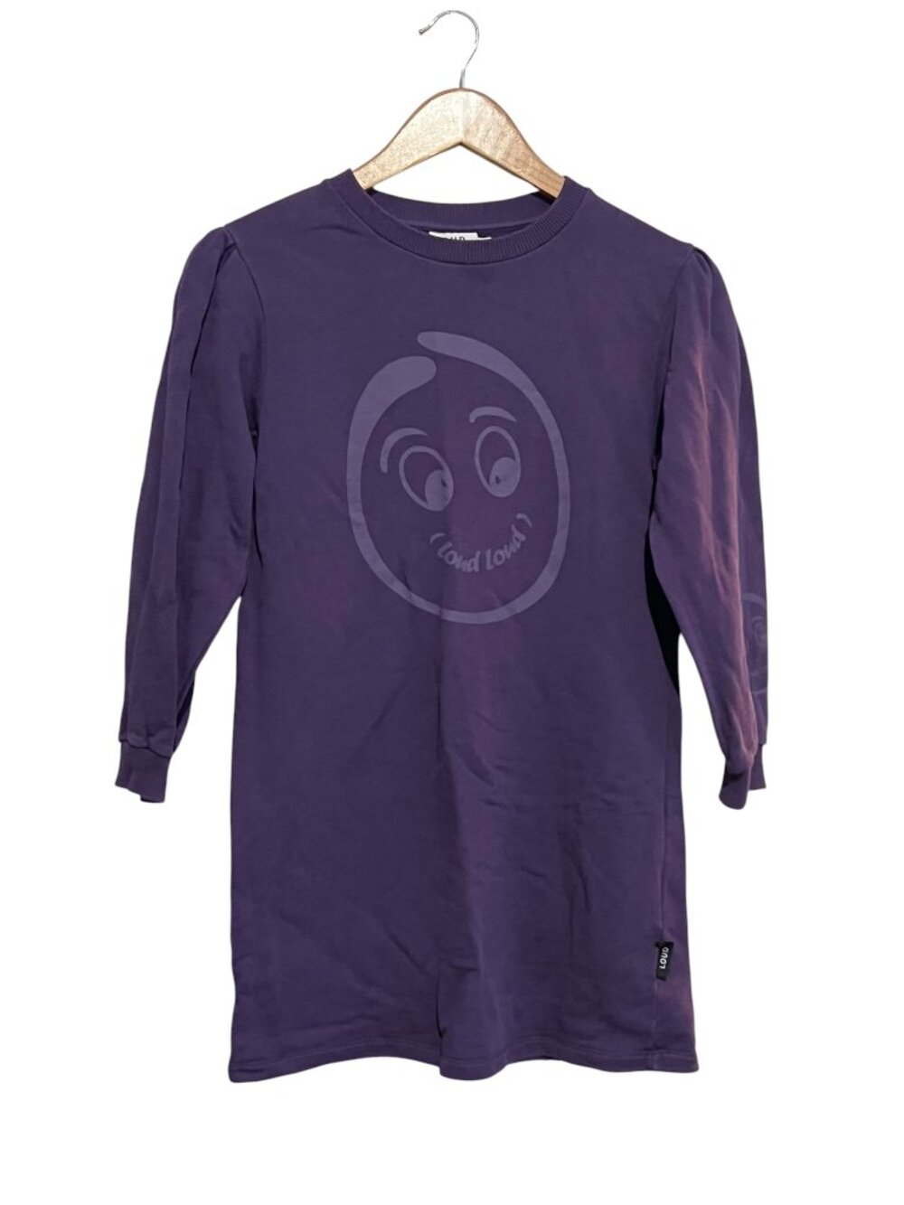 Loud Apparel Girls Dress Purple Indigo Grape Puff Sleeves Size 10 Casual